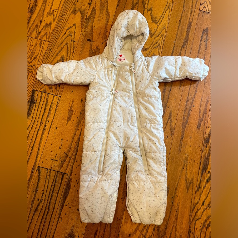 Reima Baby Bunting/Snowsuit Sz 6-9m White with Grey Speckles